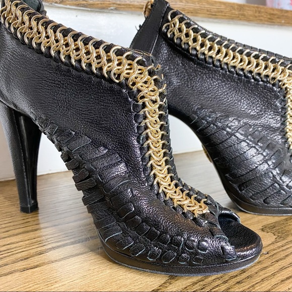 Lara Bohinc leather Crusade peep toe heels - Picture 1 of 16